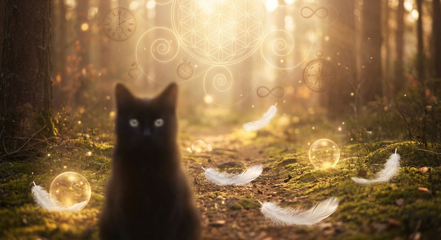 Image spirituelle pour Chat Noir Croise Votre Chemin: Décrypter le Message Spirituel