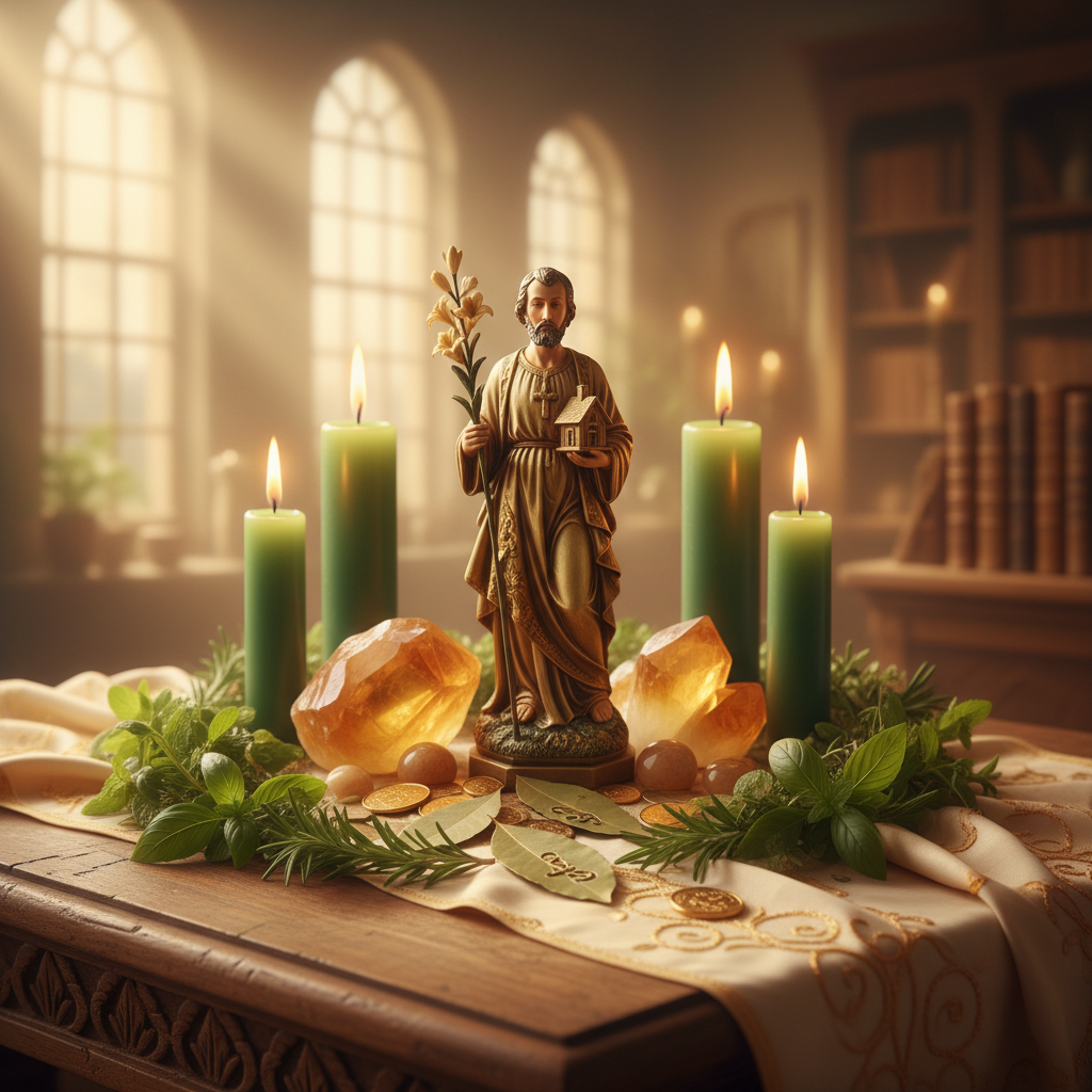 Image spirituelle pour Attirer le logement idéal par le rituel de saint Joseph