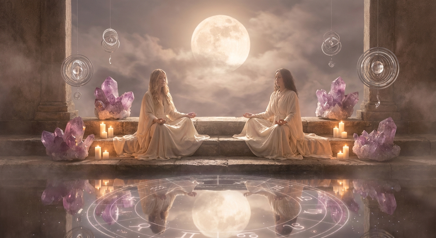 Image spirituelle pour Harmoniser vos relations grâce à la compatibilité des signes lunaires
