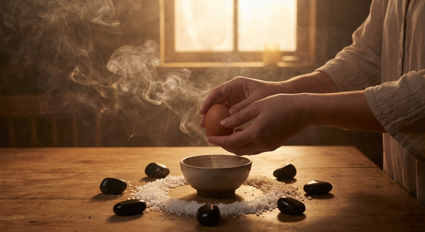 Image spirituelle pour Nettoyer le Mauvais Œil avec un Œuf : Rituel de Purification
