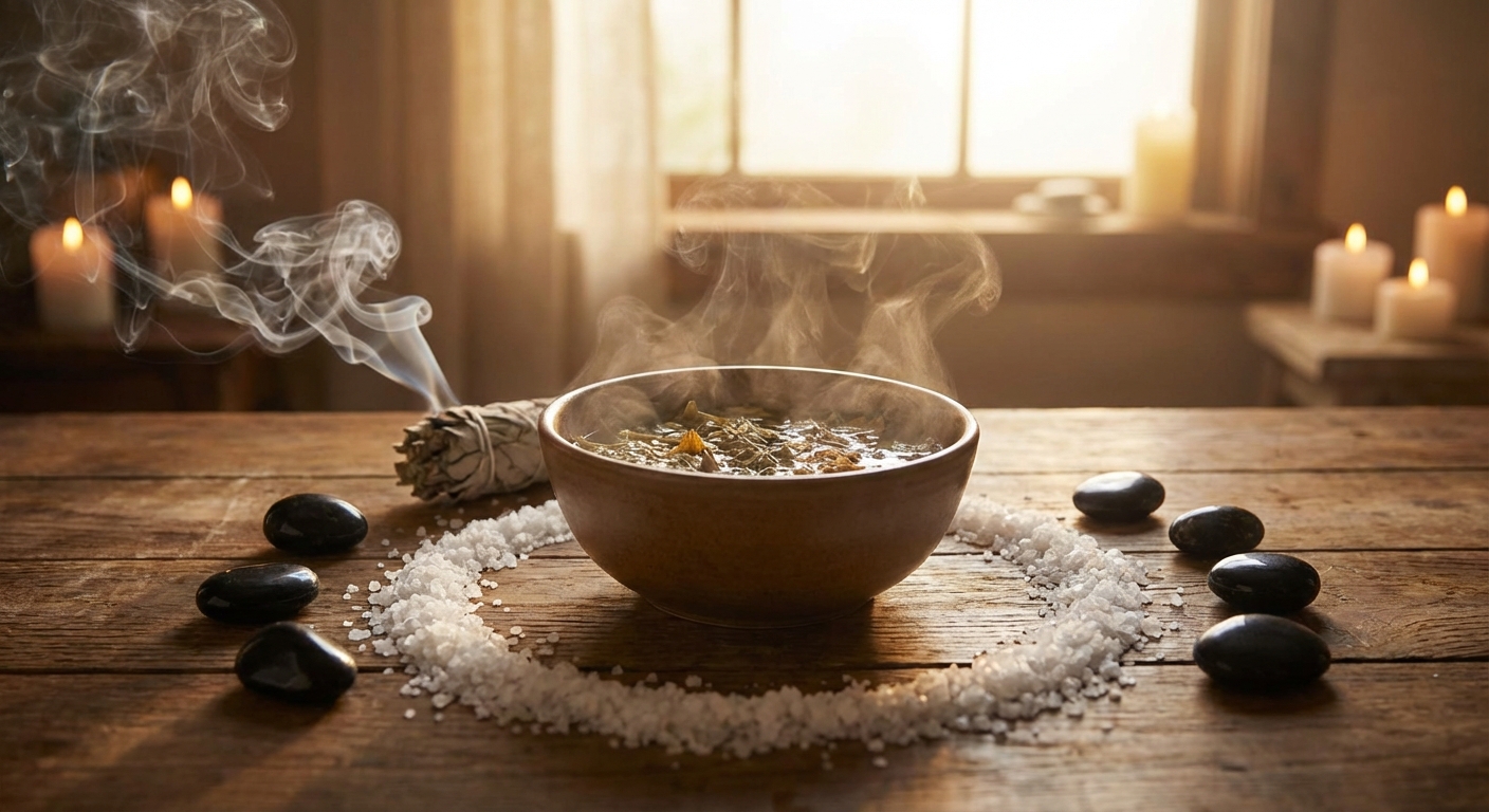 Image spirituelle pour Bain de Romarin : Votre Bouclier Spirituel et Énergétique