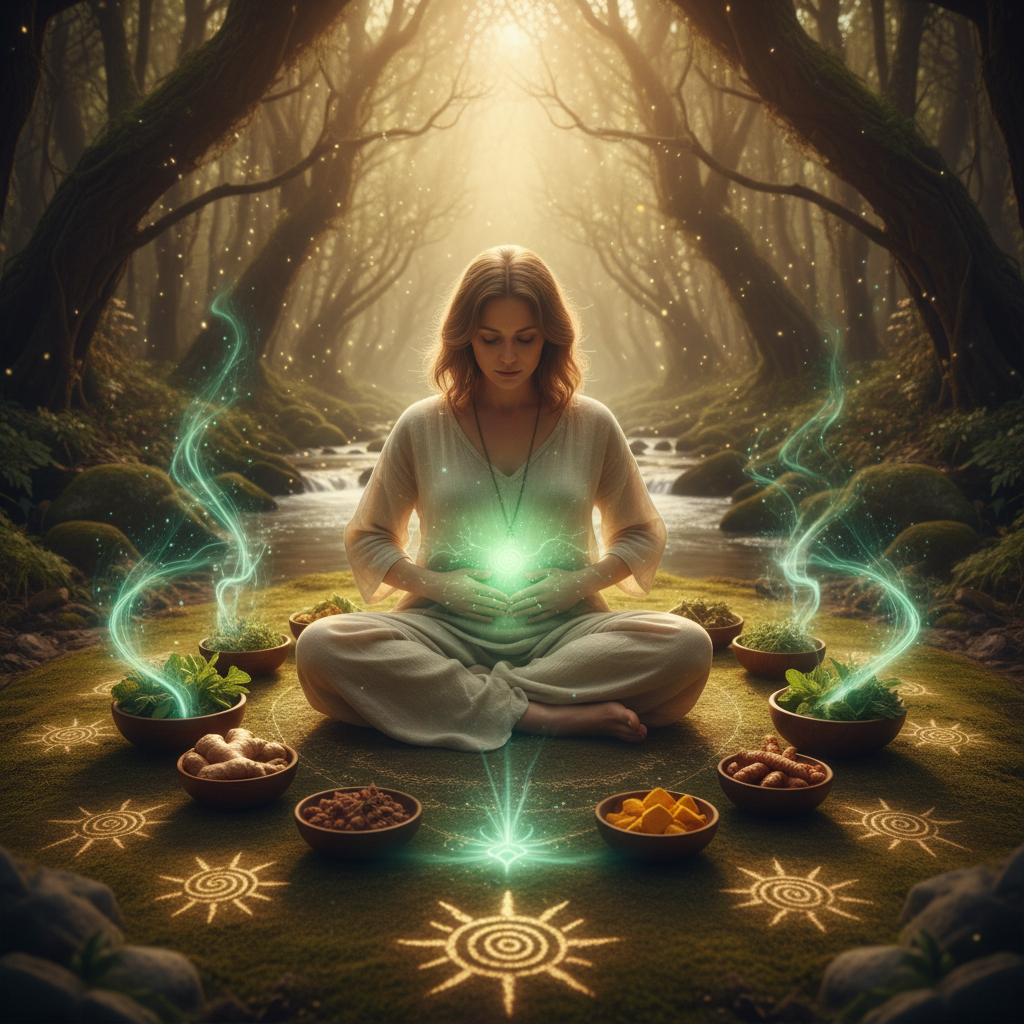 Image spirituelle pour Rituel ayurvédique pour libérer le feu digestif du ventre