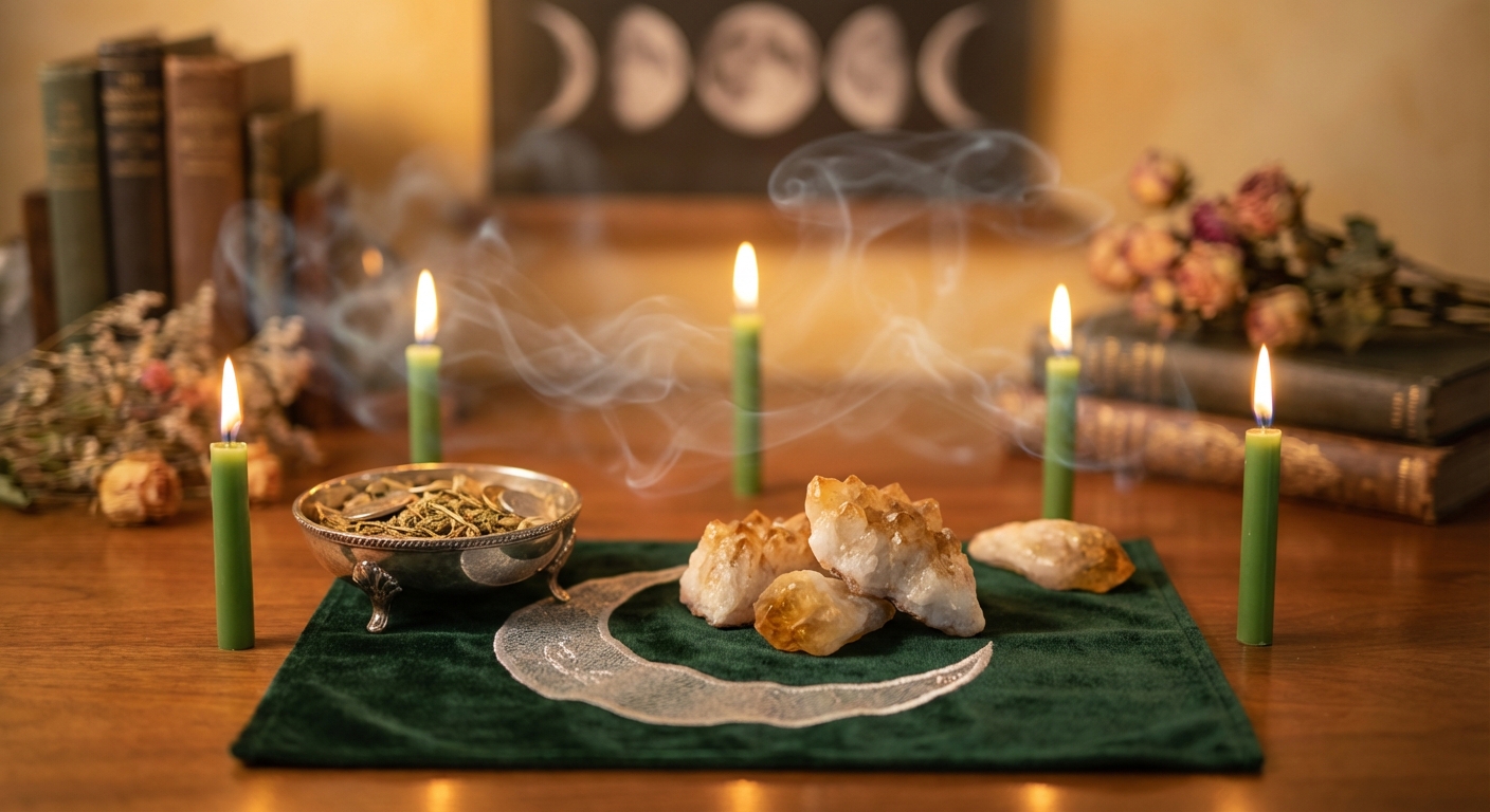 Image spirituelle pour Rituel de Nouvelle Lune Argentée: Attirez l'Abondance avec la Lune