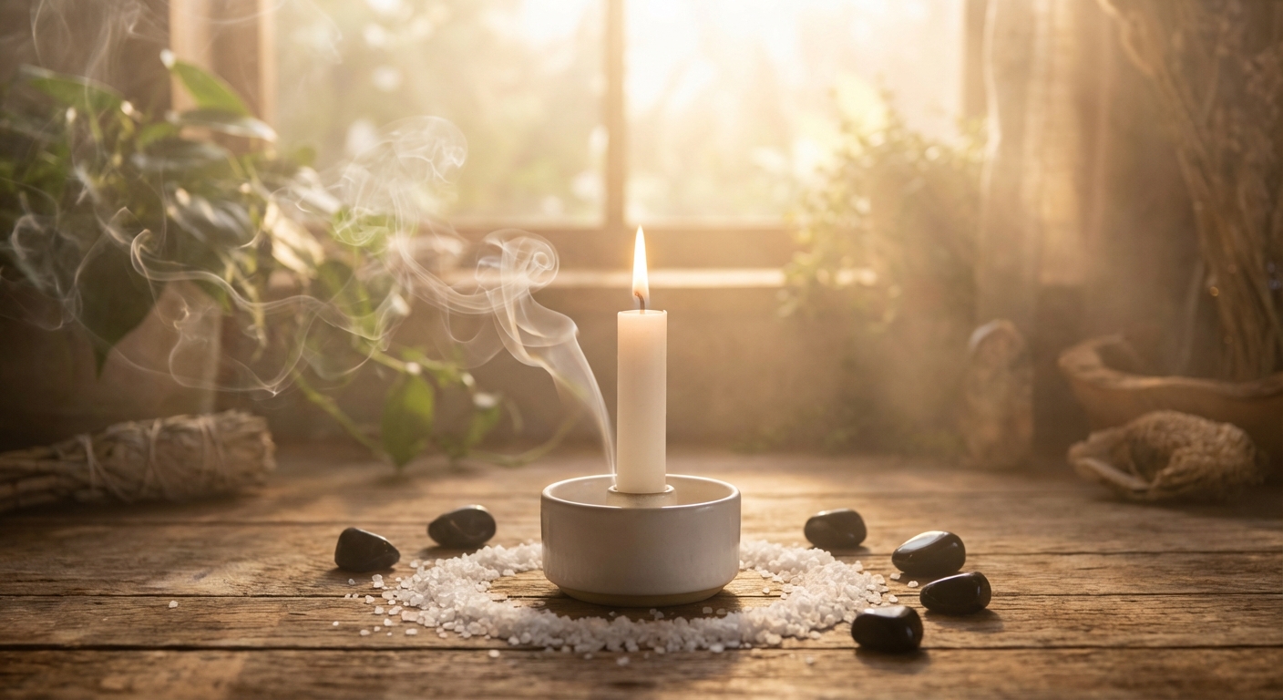 Image spirituelle pour Rituel de la Bougie Blanche : Protection et Purification Énergétique