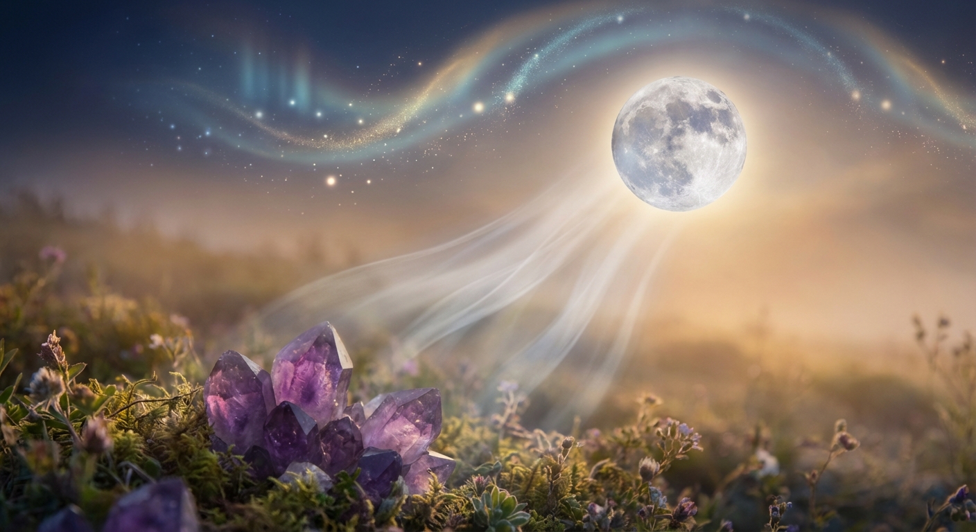 Image spirituelle pour Manifester la Lumière et l'Abondance par la Prière de Pleine Lune
