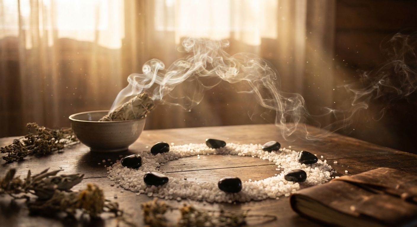 Image spirituelle pour Bain de Sel et Herbes : Rituel de Purification Énergétique Profonde