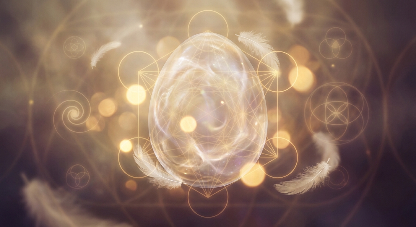 Image spirituelle pour Le Mystère de l'Œuf Cosmique : Berceau de votre Potentiel Infini