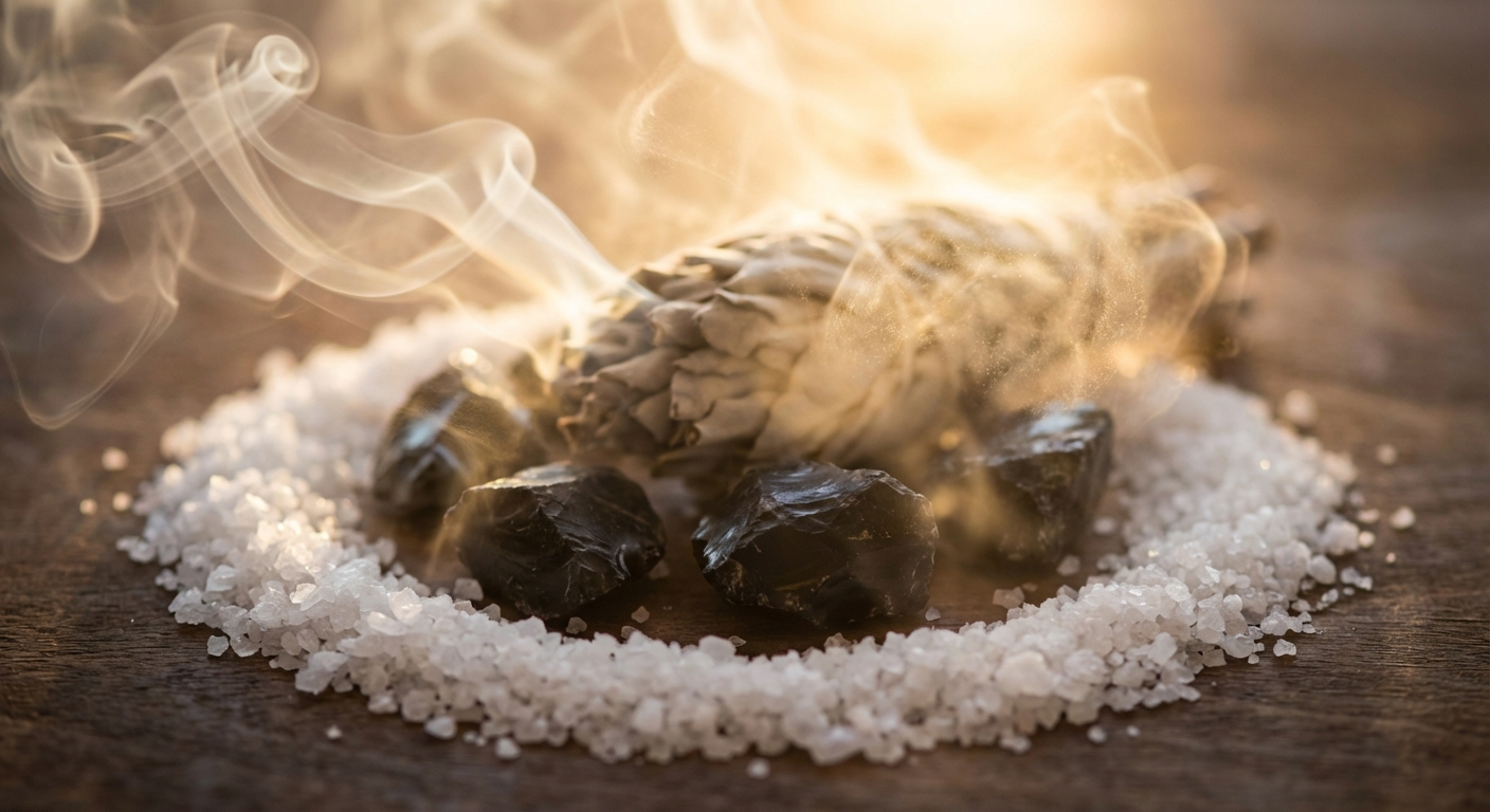 Image spirituelle pour Sel Gros et Bain Purificateur : Libérez-Vous des Énergies Négatives